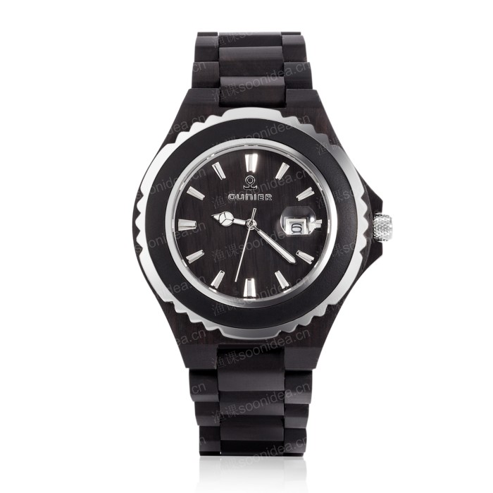 Black sandalwood case watch with wo