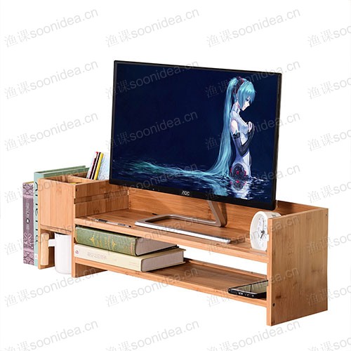 Stylish Natural Bamboo End Table/Nightstand
