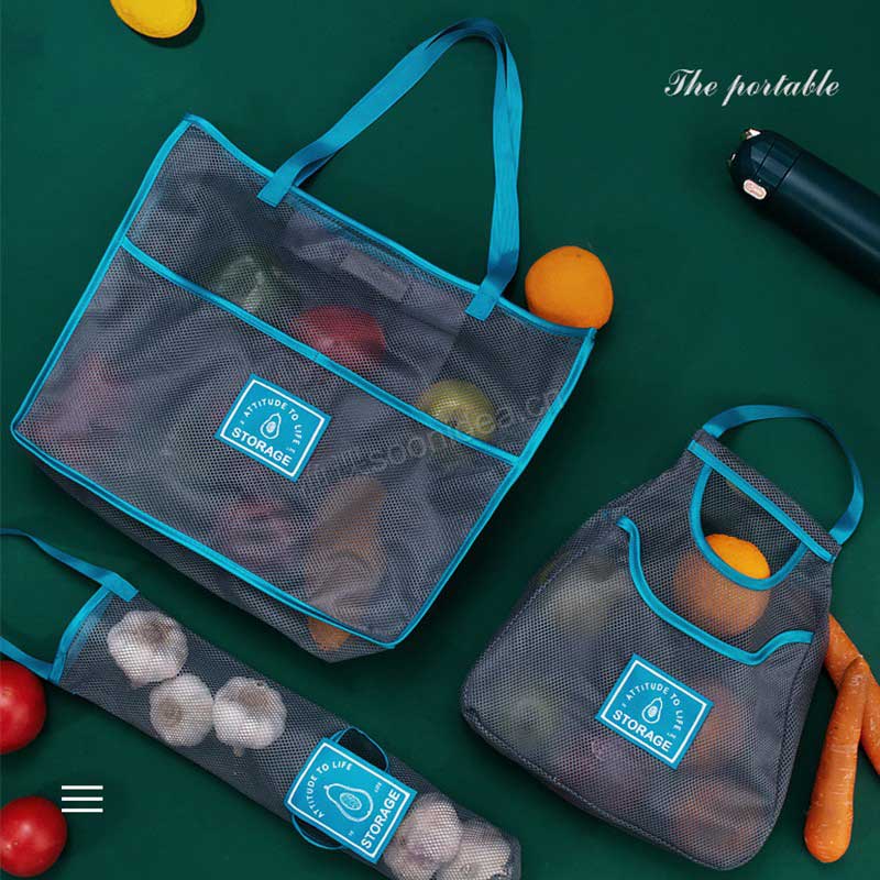 NEW Kitchen Drawstring Storage Fruits and Vegetable Mesh Bag