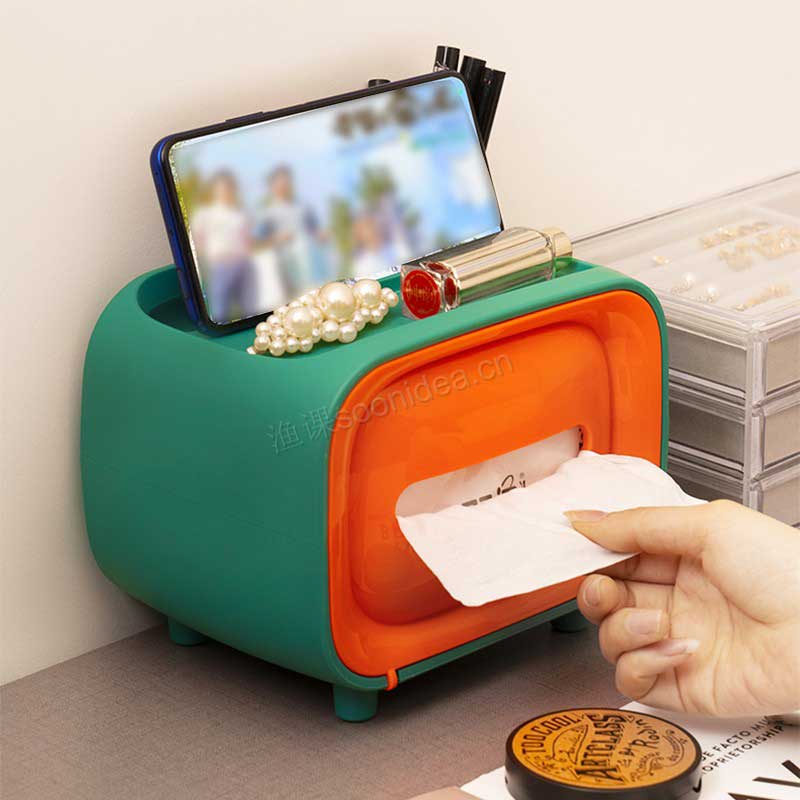 2020 New Home Plastic ABS Tissue Box with Storage Holder