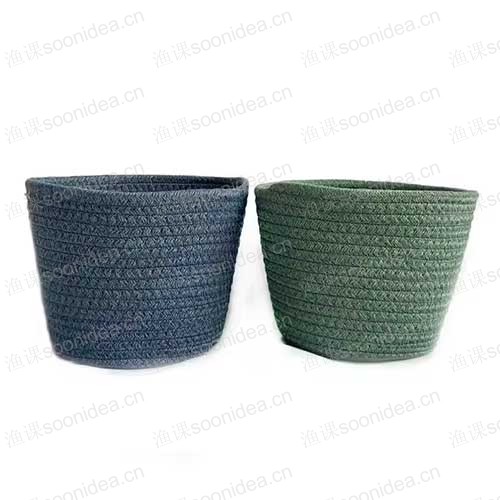 Cotton Rope Storage Durable Woven Basket Handmade Rope Basket 