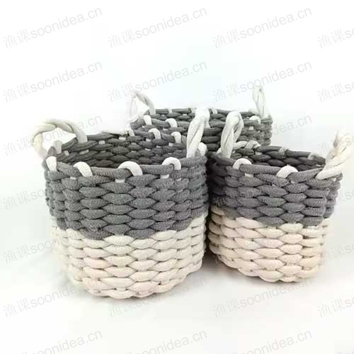 Cotton Rope Storage Basket Rectangular Storage Basket Organizing Basket