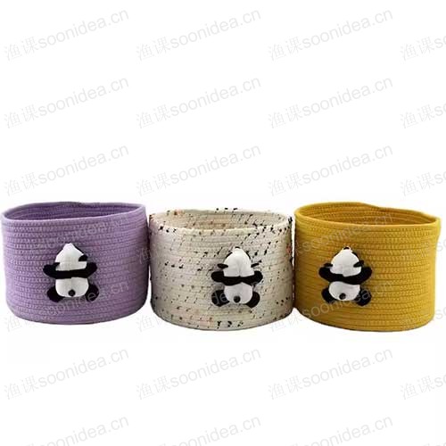 Cute cartoon style Cotton Rope Storage basket