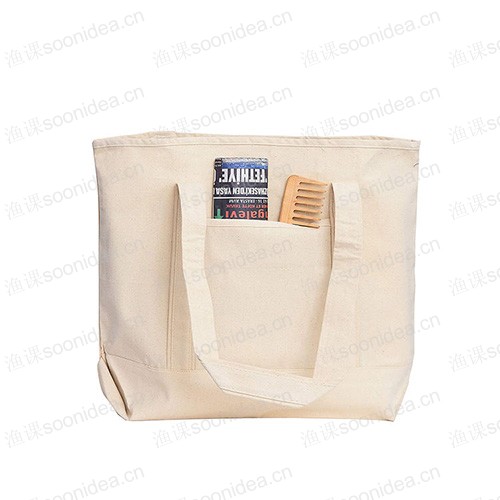Organic fabric pure white cotton canvas tote bag