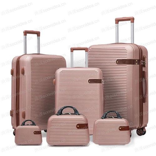 Newly designed aluminum travel trolley bag with front opening AB+PC luggage compartment