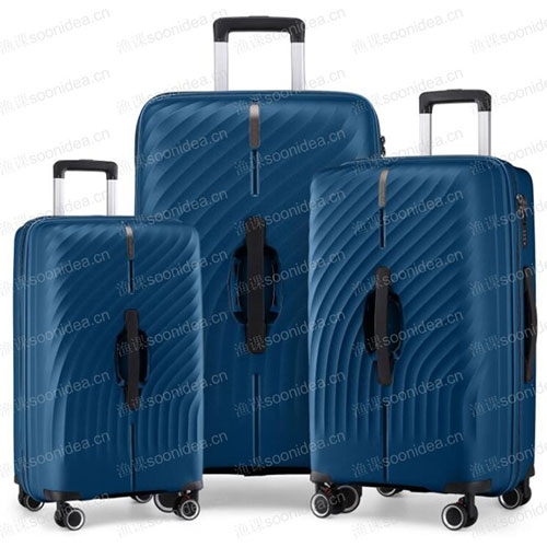 Luggage compartment with rotating wheels