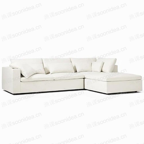 Modern comfortable white split sofa