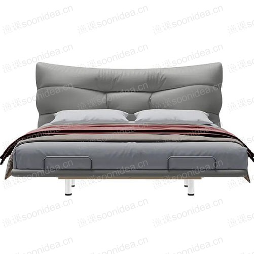 Adjustable double-layer leather design bed