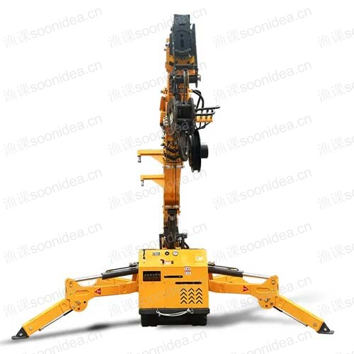 Small backhoe wheel loader with attachments
