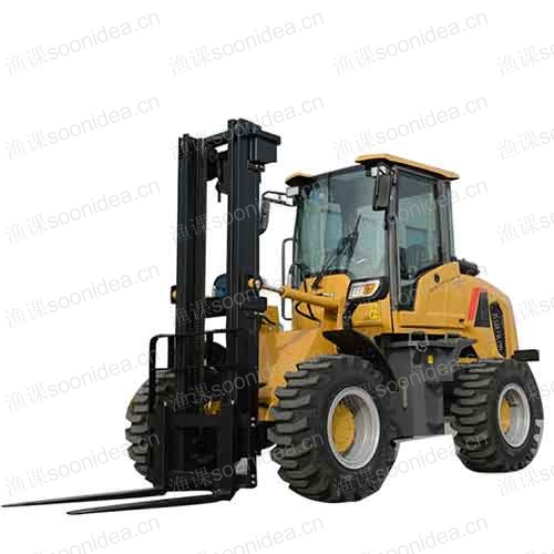 Four wheel drive off-road forklift for farms and warehouses