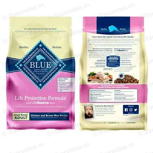 Plastic flexible back sealed food packaging bag