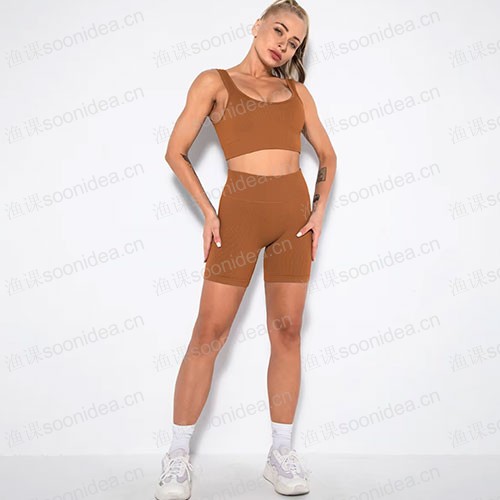 Fashion brand bright high waist sports fitness yoga shorts can be worn outside.