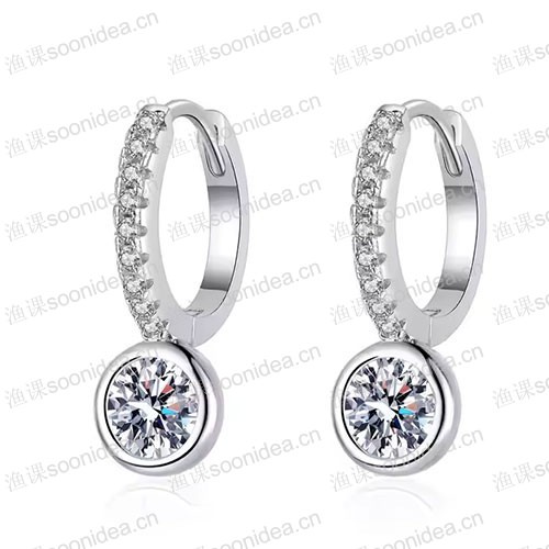 High Quality Fashion 925 Silver Classic Jewelry Fine Hoop Earrings