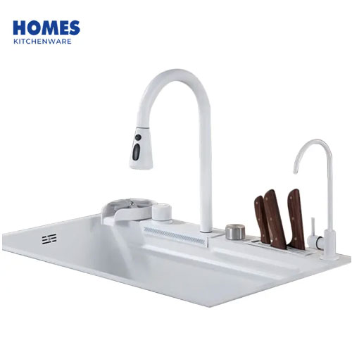 White Kitchen Workstation, Undermount Kitchen Sink - Undermount Sinks Stainless Steel Single Bowl Kitchen Sink