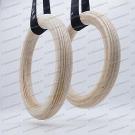 Jacquard Number Adjustable Strap Birch Wood Gym Rings