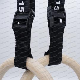 Length Adjustable Birch Wood Gym Rings