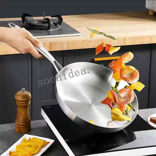 Stainless steel wok